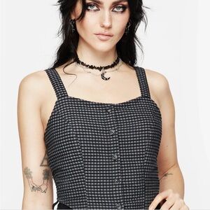 Disturbia Black and White Checkered Camisole